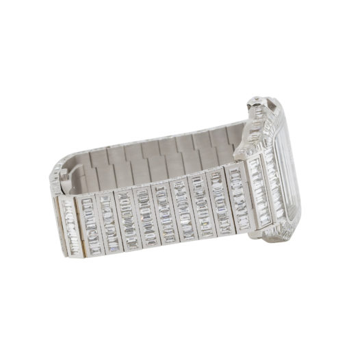 Cartier Santos 18k White Gold Skeleton All Diamond Chandelier Watch - Image 5