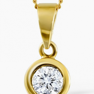 Certified Diamond 1.00CT Emily 18K Gold Pendant Necklace E/VS1