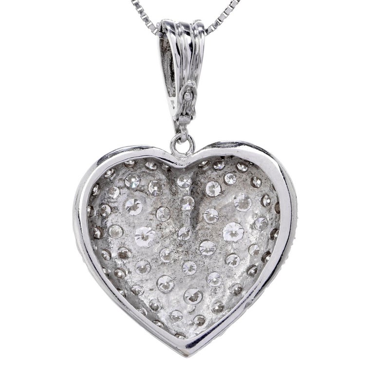 Estate 7.50cts Diamond Heart 18K Gold Heart Cluster Enhancer Pendant - Image 3