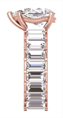 9.50 Carats Pear & Baguette Engagement Diamond Ring - Image 3