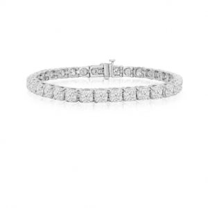 9 1/2 Carat Diamond Tennis Bracelet In 14 Karat White Gold, 6 Inches