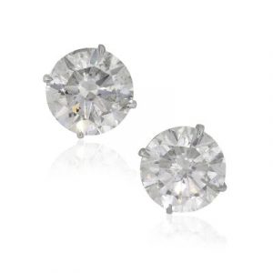 14k White Gold 15.17ctw Round Cut Diamond Earring Studs