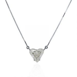 18k White Gold 5.07ct Heart Shape Diamond Necklace
