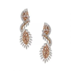 18k Two Tone Gold 16.43ctw Multi Shape Pink Diamond Drop Earrings